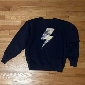 ba&sh Dark Blue Sweatshirt with Lightning Bolt